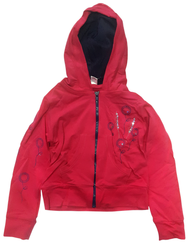 Кофта х/б для девочки футер р.122,128-64 на змейке с капюшоном 12917