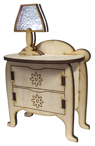 Комод с настольной лампой, сенсорный выключатель, фанера 10 х 6 х 16 см AS-5532, Е-053