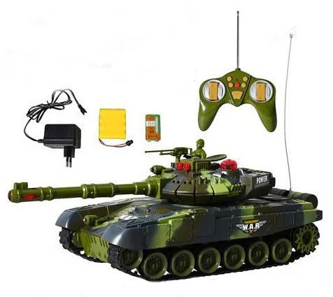 Игрушка радиоуправляемая Танк с аккумулятором стреляет инфракрасным лучом 43 см  9995