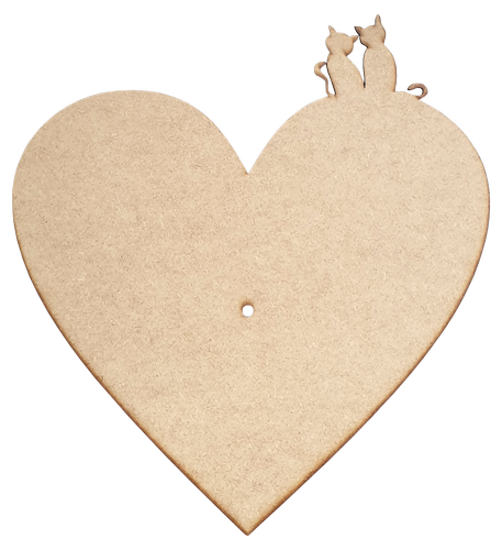 Основа для часов из МДФ № 8 Сердце с котиками 37 x 40 см AS-6508, М-2008 Основа для часов из МДФ № 8 Сердце с котиками 37 x 40 см AS-6508, М-2008