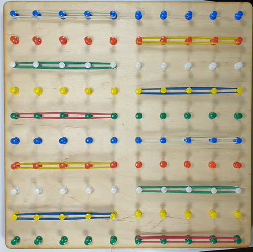 Геоборд или Планшет Математический 30 х 30см - 100 пластиковых стоек + 30 резинок AS-7137