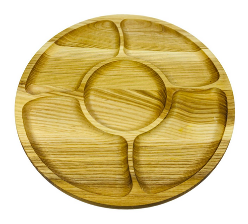 Деревянная доска менажница 4 отделения 29 см 07967