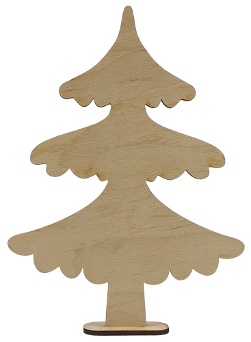 Фигурка фанерная - Елка большая заснеженная на подставке 18 см  AS-4641