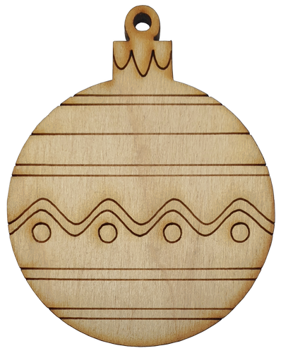 Фигурка фанерная - Елочный шар полосатый 7,5 х 6 см AS-4764, В-0105
