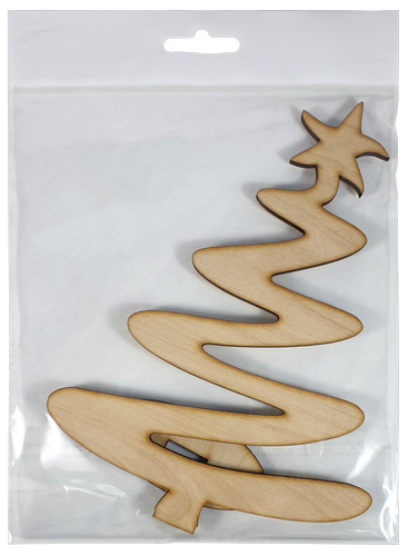 Фигурка фанерная - Елка большая зигзаг на подставке 18 см AS-4643, В-0140 фото 2