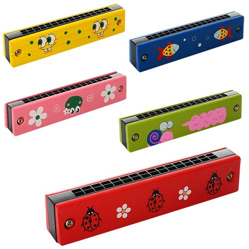 Игрушка Гармошка губная дерево в пакете13см  MD0491