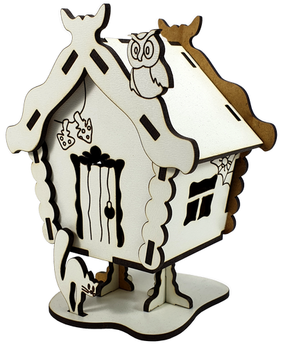 Дом №  7 избушка на курьих ножках, из МДФ 7,5 х 8 х 15 см AS-6243, М-2080