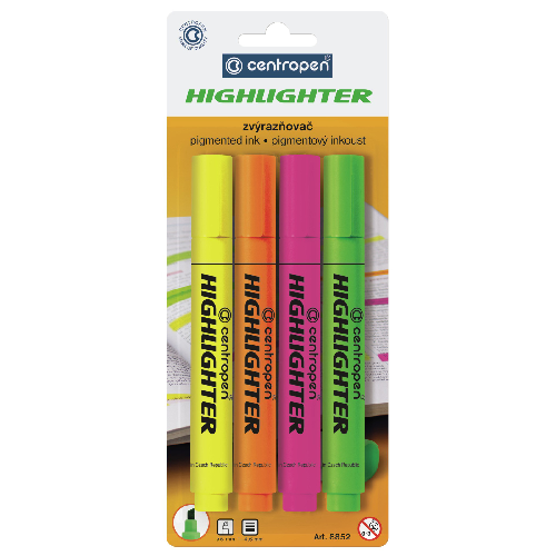 Маркер текстовый Centropen Highlighter Набор 4шт  8852 - 4