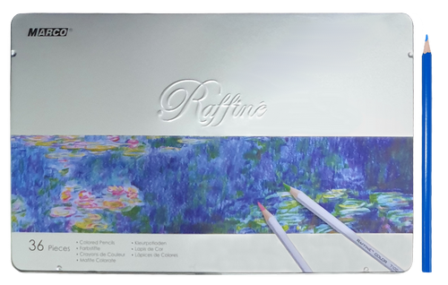 Карандаши цветные Marco Raffine 36 цветов шестигранные в металлическом пенале 7100-36TN