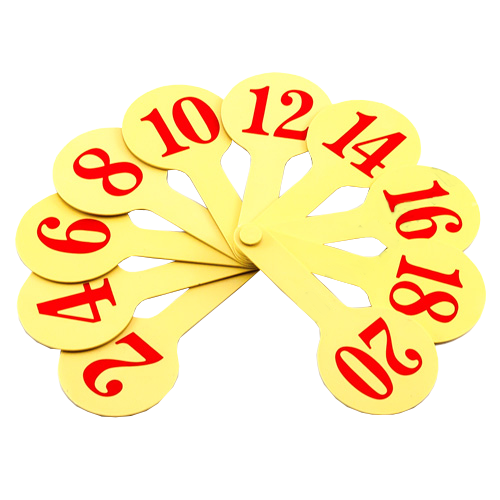 Веер Цифр от 1 до 20, желтый пластик AS-0004