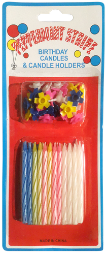 Свечи набор, 25 шт. свечек, 22 шт. держателей, в блистере 50026