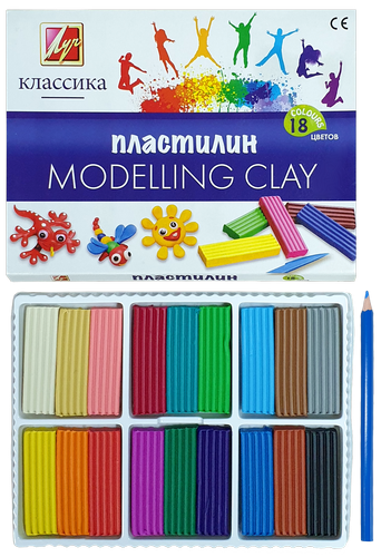 Пластилин Луч "Классика" 18 цветов 360 гр 20С 1330-08 фото 2 Пластилин Луч "Классика" 18 цветов 360 гр 20С 1330-08 фото 2