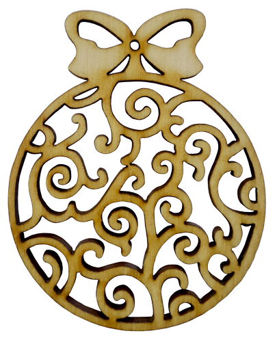 Фигурка фанерная - Елочный шар ажурный с бантом AS-4762, В-0418