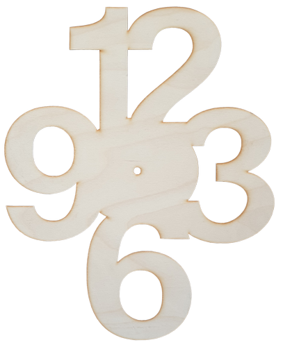 Основа для часов из фанеры 4 мм № 20 Четыре большие цифры 33 х 40 см AS-4569, В-0412