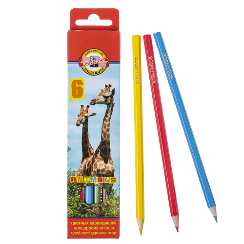 Карандаши цветные Koh-i-Noor Animals 6 цветов 3551006008KS