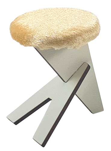 Мебель мягкая для кукол ростом 30 см - Табурет модерн бежевый из МДФ AS-7802