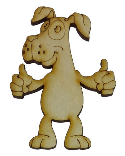 Фигурка фанерная - Песик № 13 все будет хорошо 58 х 80 мм с магнитом AS-4789, В-0325