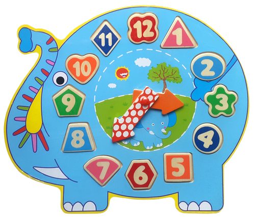 Игрушка Часы деревянные обучающие с пазлами МИКС  Е244, Е245 фото 5