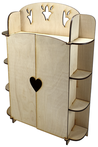 Мебель для кукол типа Барби - Шкаф № 1 с полками 23 х 6 х 32 см AS-4006