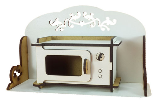 Мебель для кукол ростом 30 см - Микроволновка из МДФ AS-6017, М-2044 фото 4