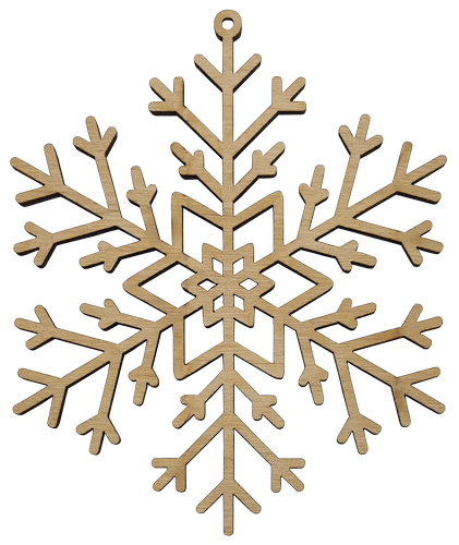 Фигурка фанерная - Снежинка тонкая, большая 10 см AS-4749, В-0249 фото 2