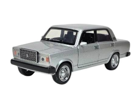 Машинка Автопром ВАЗ 2107 Жигули Серебристая свет звук металл 14см  7645