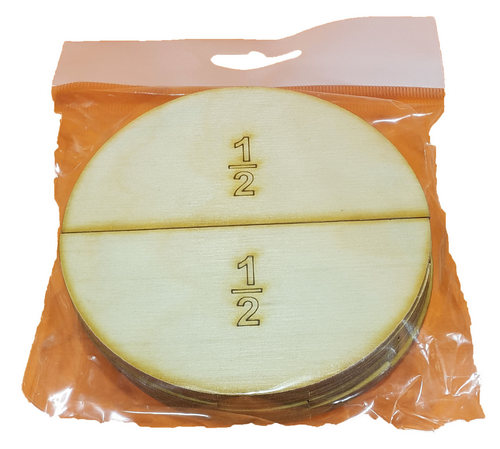 Дроби учебные от 1 до 6 частей d = 10 см из фанеры AS-7106, О-00014 фото 2