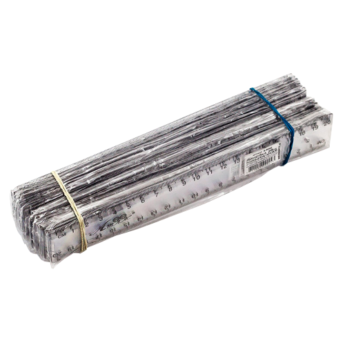 Линейка 20 см прозрачная в упаковке AS-0606, К-9080 фото 2