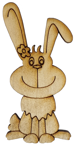 Фигурка фанерная - Зайка с цветком 6.5 см AS-4650, В-0149