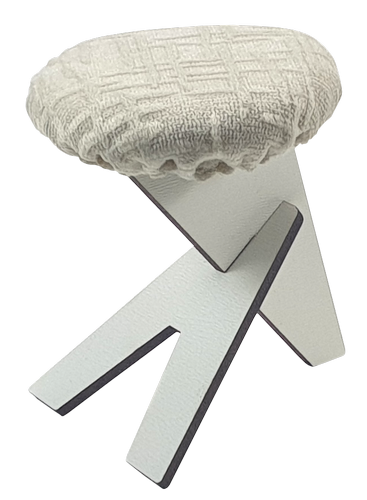 Мебель мягкая для кукол ростом 30 см - Табурет модерн белый из МДФ AS-7801