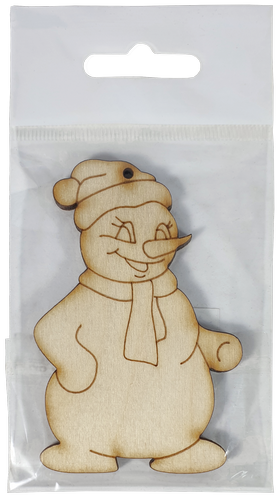 Фигурка фанерная - Снеговик простой 5 х 8 см AS-4743, В-0231 фото 2