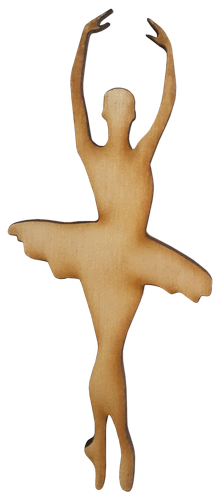 Фигурка фанерная - Балерина на двух ногах 7 см AS-4606