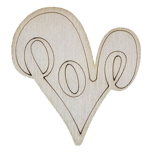 Фигурка фанерная - Сердце Love большое 6 х 6 см AS-4712, В-0271