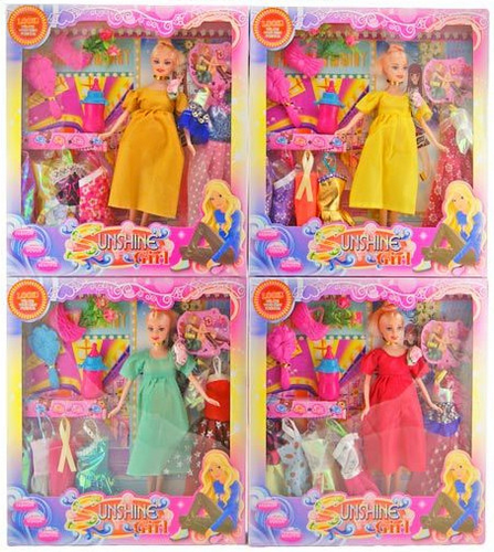 Игрушка Кукла беременная Sunshine с 3 платьями в коробке  9803-12