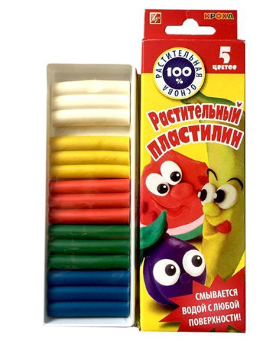 Пластилин Луч "Крихітка" растительный  5 цветов  25С 1557-08