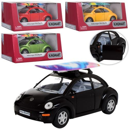 Машинка Kinsmart WV Beetle NEW с доской для серфа  KT5028WS