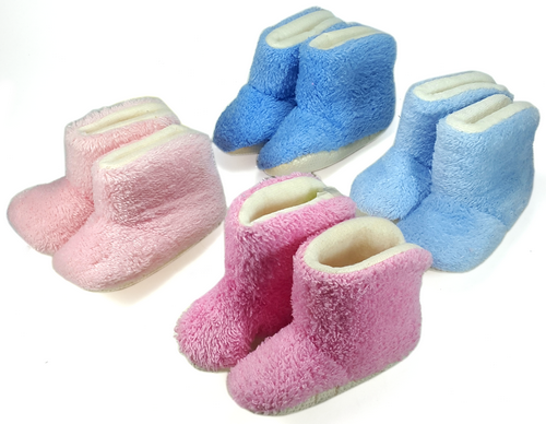 Пинетки, тапки махровые детские р. 1 год Розовые  12564