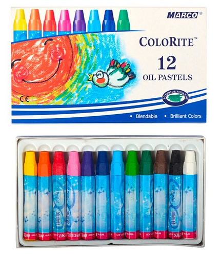 Пастель масляная Marco Colorite 12 цветов 1100OP-12CB, 4800ОР-12СВ