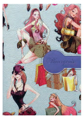 Ежедневник недатированный А5 МД Bourgeois 160 л голубой с девушками 15-3-А5S