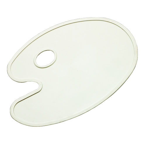 Палитра овальная №6 Белая без лунок 295 х 215 мм AS-0278