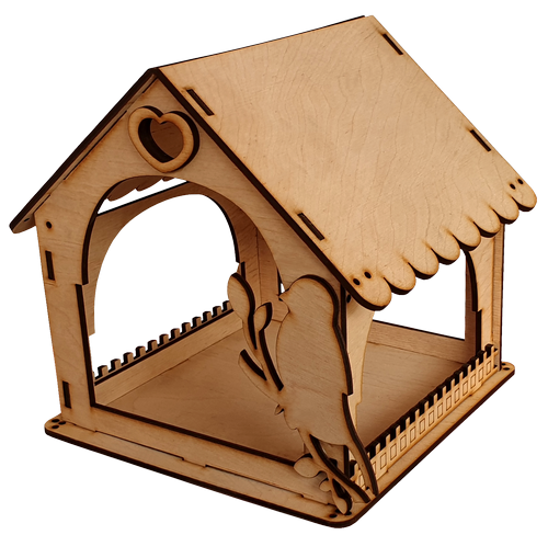 Кормушка № 6 с накладными сердечками 20 х 23.5 х 21 см AS-4278, F-0235