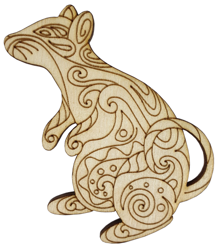 Фигурка фанерная - Мышонок № 10 винтажный 75 х 80 мм с магнитом AS-4834, В-0392