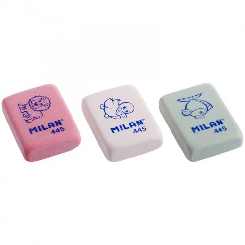 Резинка-Ластик Milan 3 цвета микс, с рисунком животный мир 445 фото 2