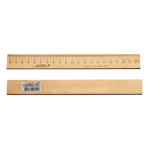 Линейка Деревянная 20 см напечатанная со штрих-кодом  AS-0652