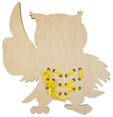 Игрушка развивающая Шнуровка Сова 18 х 19 см, с цветным шнурком 1 м AS-7132 фото 2