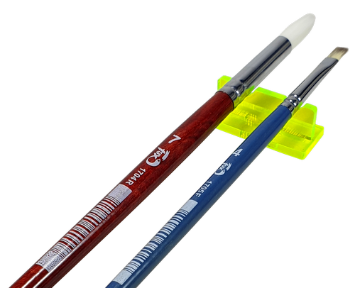 Подставка под две кисточки, желтый флуоресцентный пластик AS-0030, К-4025 фото 2