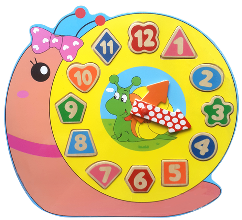 Игрушка Часы деревянные обучающие с пазлами МИКС  Е244, Е245 фото 3