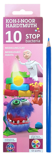 Пластилин Koh-i-Noor Stop bacteria 10 цветов 200 гр годен до 21г.  131810