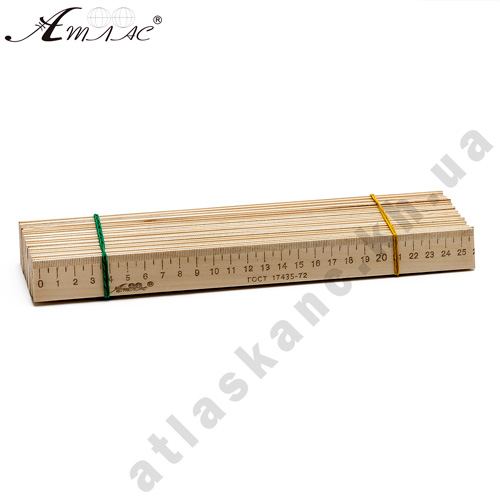 Линейка Деревянная 20 см напечатанная со штрих-кодом  AS-0652 фото 2