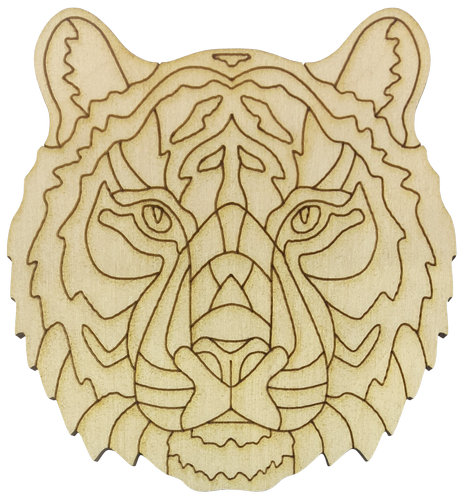Фигурка фанерная - Тигр №  4 морда обычная 7,5 х 8 см AS-4539